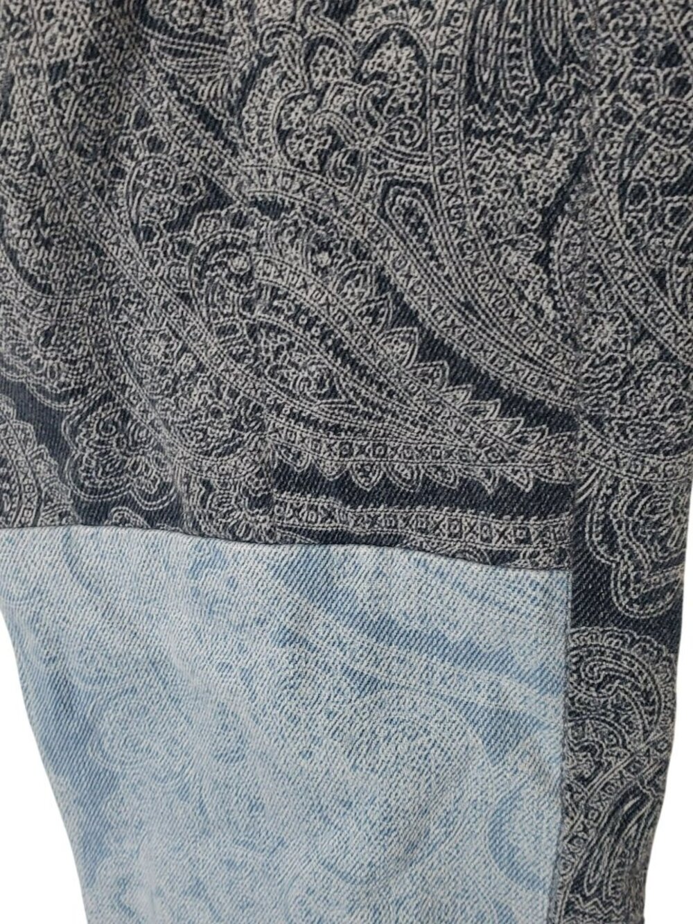 BDG Urban Outfitters Blue Paisley Patchwork Bandana Print Mom Jeans Retro Vtg - Picture 8 of 11